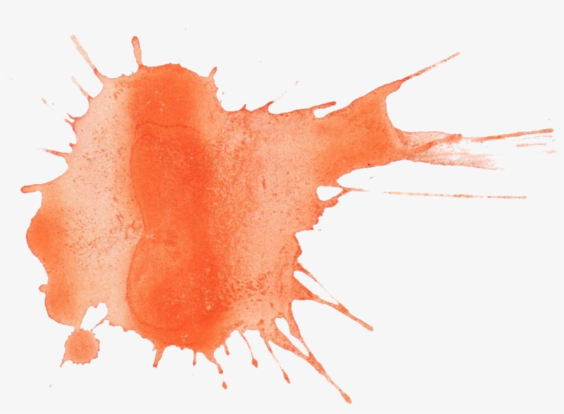 Watercolor Splatter Transparent - Orange Watercolor Splash Png, transparent png #39824