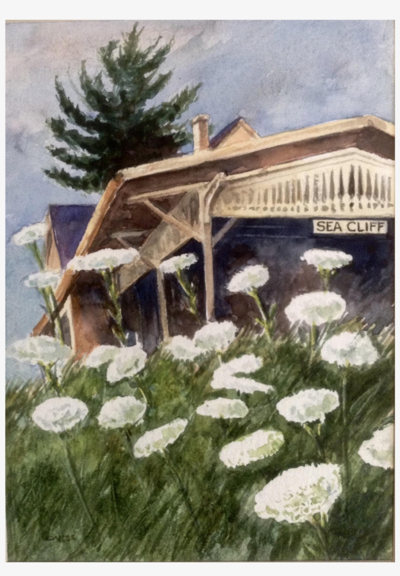 Dante Calise Wildflowers At Sea Cliff New York, Watercolor - Watercolor Painting, transparent png #39919