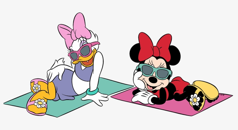 Beach Clipart Minnie Mouse - Daisy Duck At The Beach, transparent png #300635
