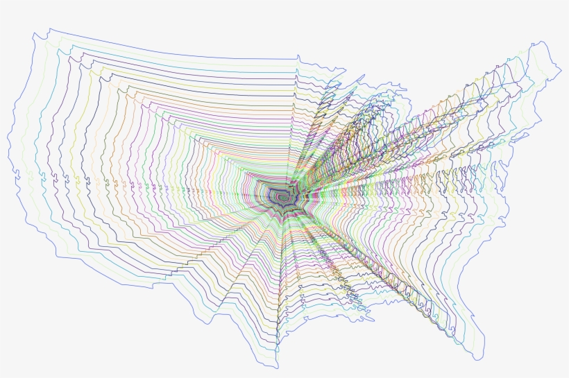 This Free Icons Png Design Of Prismatic Us Map Outline, transparent png #300683