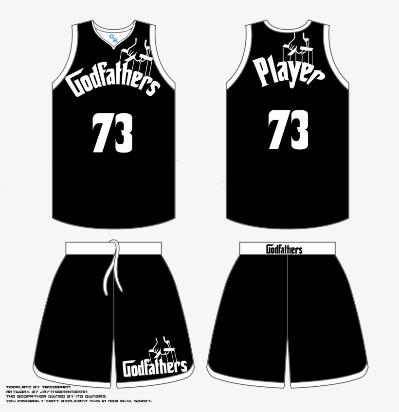 Godfathers Basketball Uniform By Jaythebrainmann On - Black Basketball Jersey Layout, transparent png #300860