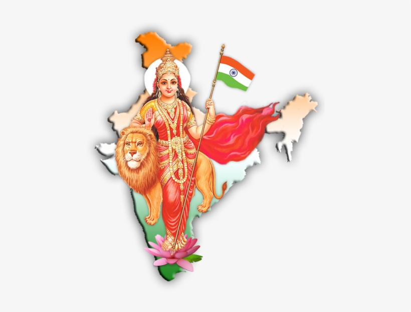 Bharat Mata Pictures, Wallpapers And Images Latest - Bharat Mata With Map, transparent png #301483