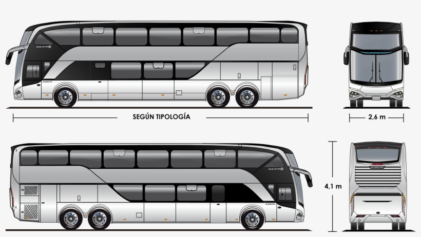 Busscar De Colombia S - Marcopolo Paradiso 1800 Dd Blueprint, transparent png #302684