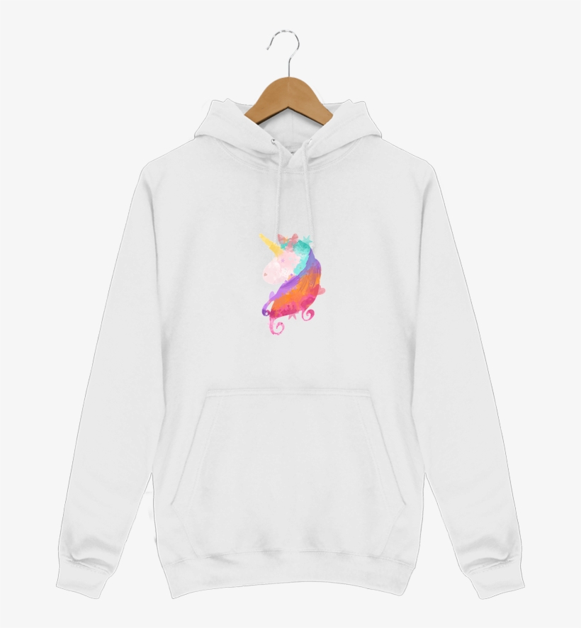 Hoodie Men Watercolor Unicorn By Pinkglitter - Sweatshirt, transparent png #302751
