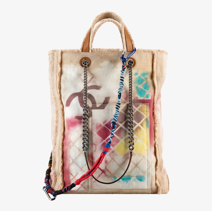 Chanel Graffiti Printed Canvas Medium Backpack Grey - Chanel Graffiti Canvas Tote, transparent png #302937