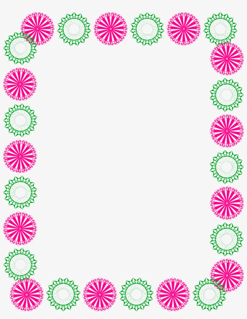 Green And Pink Clipart Circle Border Design 2016 Sadiakomal - Pink And Green Border Design, transparent png #303376
