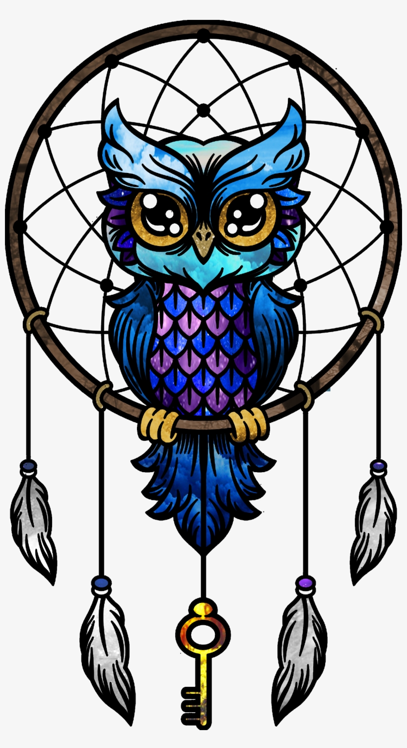 Clip Art Free Pin By Rakhi Maurya On Dream Catchers - Imagenes De Atrapasueños Con Buhos, transparent png #303573