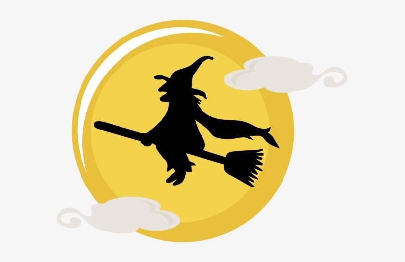 Cute Halloween Witch Png Picture Black And White - Halloween Witch Clipart Black And White, transparent png #303739