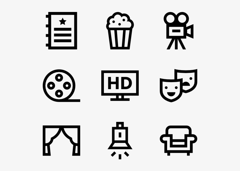 Cinema Outline - Home Appliances Icon Png, transparent png #304048