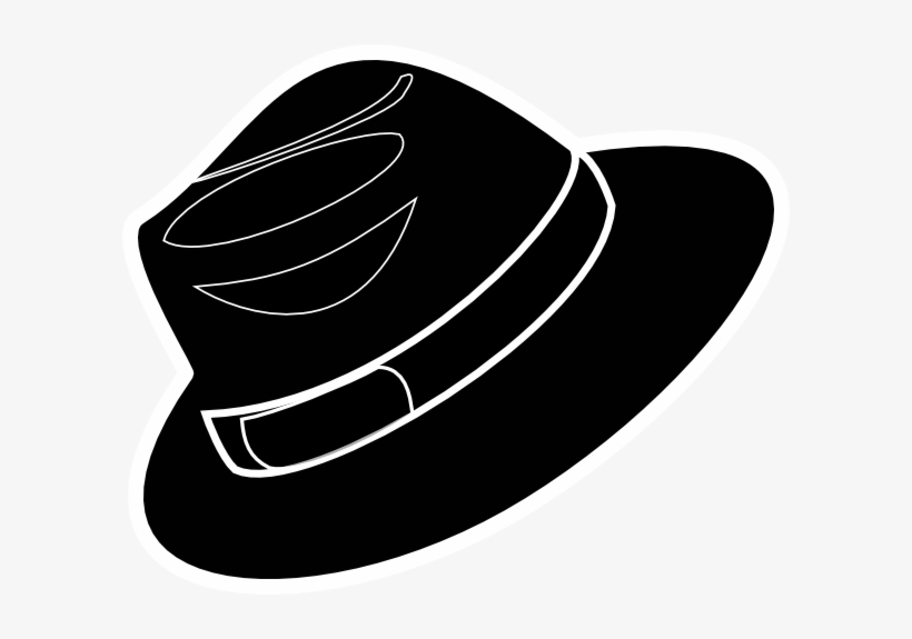 Clip Art Black Stencil Fedora Clip Art At Clker - Fedora Clipart Png, transparent png #304072