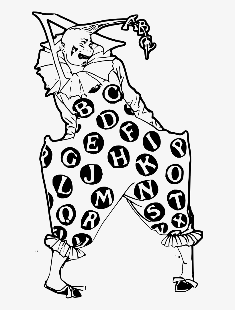 Free Vector Creepy Alphabet Clown Clip Art - Creepy Alphabet Clown, transparent png #304188