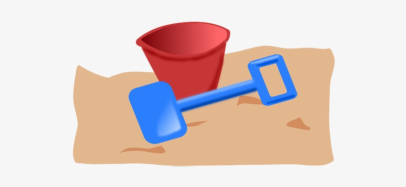 Sand, Beach, Child, Cartoon, Spade, Bucket, Shovel - Bucket And Spade Clipart, transparent png #304506