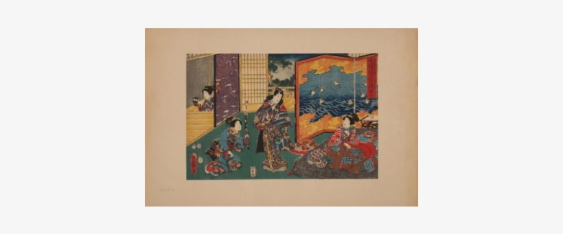 Trois Oban Yoko-e Représentant Des Scènes Du "genji - Room, transparent png #304593