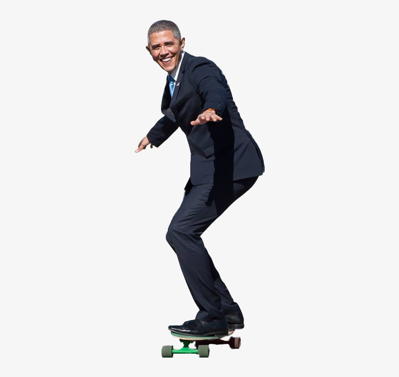 Picture Transparent Stock Impersonator On Skateboard - Obama On A Skateboard, transparent png #304771