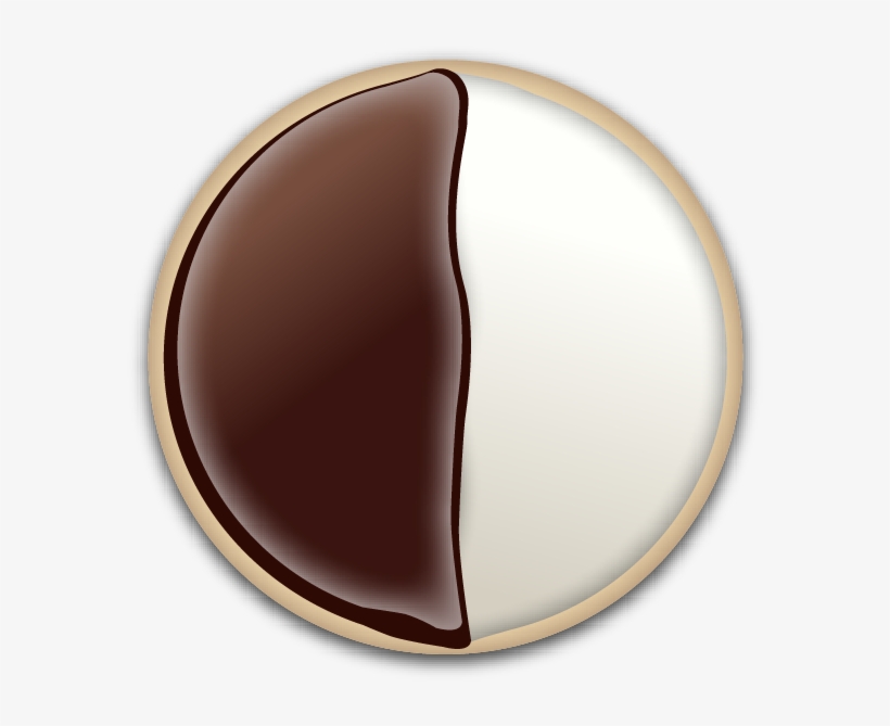 Emoji Round 2 Black And White Cookie - Black And White Cookie, transparent png #304837