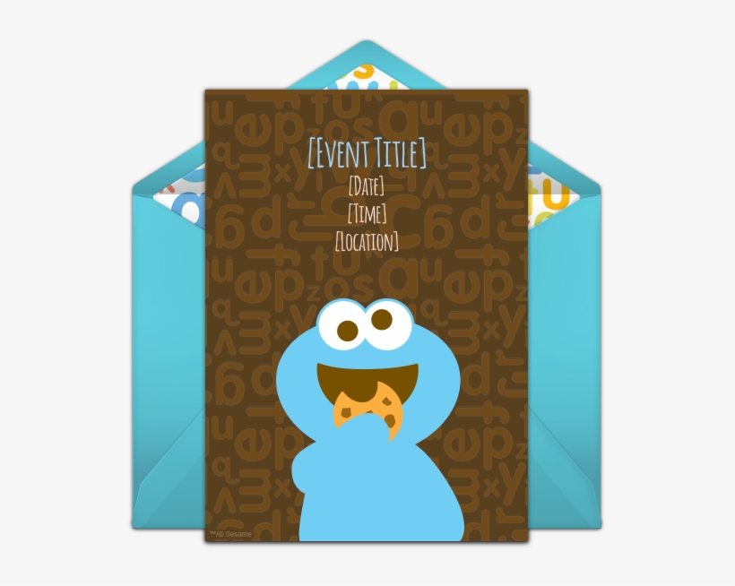 Free, Baby Cookie Monster Invitations We Love This - Cookie Monster, transparent png #304944