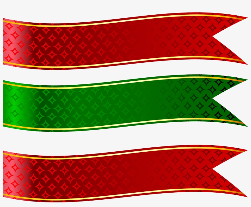 Green And Red Banners Set Png Clipart Picture - Banner Shape Clip Art, transparent png #305504