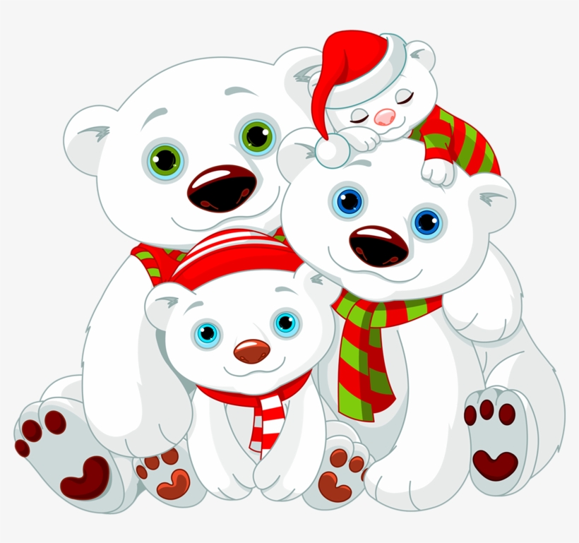 Love Clipart Polar Bear - Familia De Osos Polares Animados, transparent png #305983