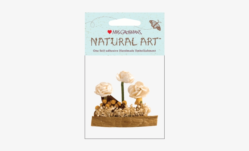 Cotton Flower Patch Stickers - Mrs. Grossman's Natural Art-three White Flowers, transparent png #306074