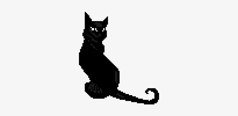 Make Pixel Art - Black Cat Pixel Art, transparent png #306113