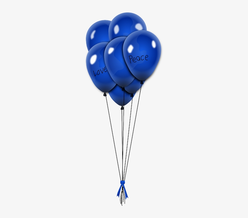 Balloons, Blue, Flying, Love, Peace - Cinta De Globo Png, transparent png #306181