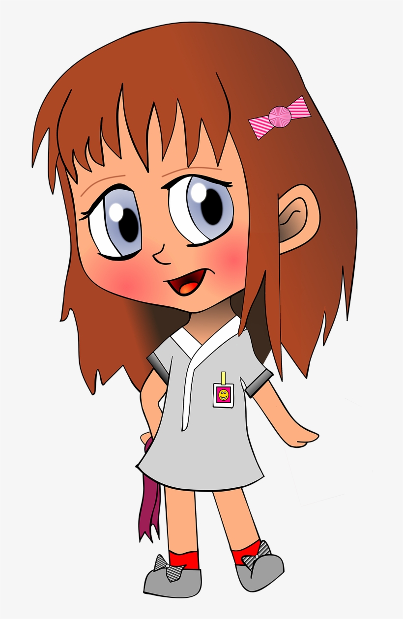 Kids Cute Sweet Cartoon Chibi Manga Anime Girl Png - Please Be Patient I M New Trainee, transparent png #306365