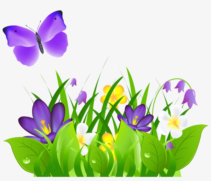 Butterfly On Flower Png - Butterfly With Flowers Clipart, transparent png #306414