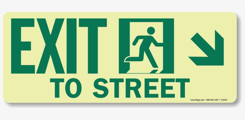 Glowsmart™ Directional Exit Sign, To Street Sign - Exit Sign, transparent png #306480