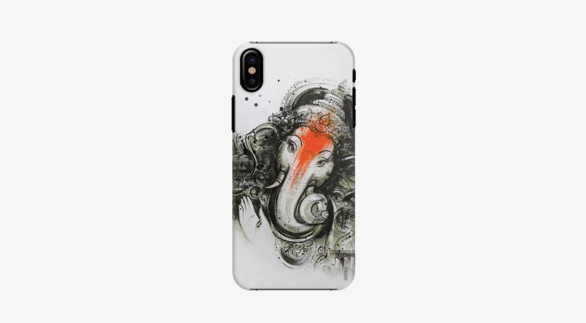Jai Ganpathi Slim Back Cover For Apple Iphone X - Ganpati Watercolour Tattoo, transparent png #307004