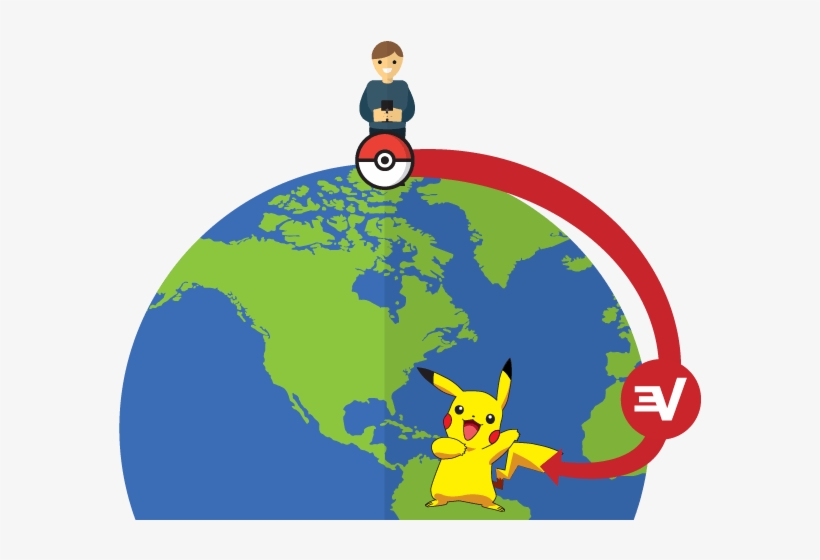 Expressvpn Lets You Take Your Pokemon Go Safari Anywhere - 3drose Ht 43704 1 Blue White Earth Globe-iron On Heat, transparent png #307027