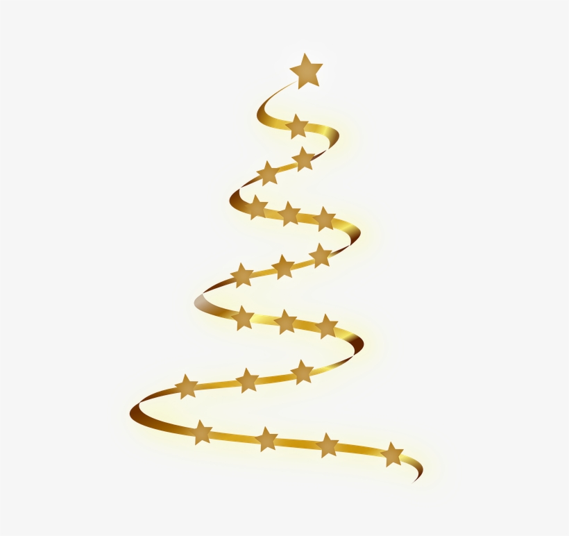 Transparent Gold Christmas Tree With Green Stars Png - Gold Christmas Tree Clipart, transparent png #307054