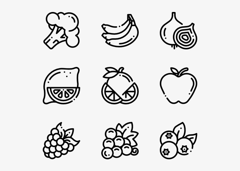 Fruits And Vegetables - Food Icons Png, transparent png #307175