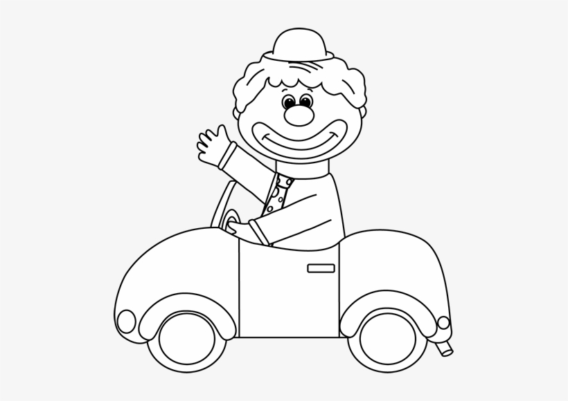 Clip Art Images Black And White Clown - Black And White Clown Car, transparent png #307713