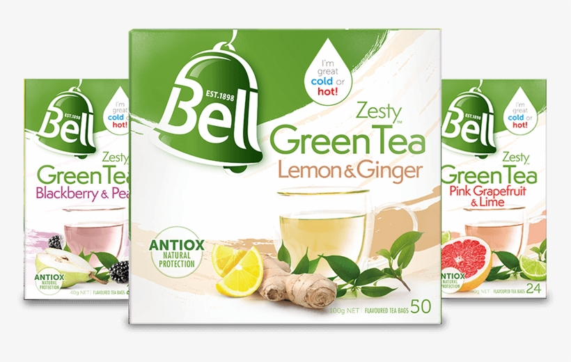 Green Tea - Bell Tea - Zesty Green Tea Bags Lemon, transparent png #308209