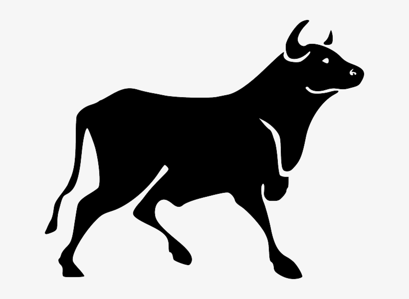 Silhouette Barn Farm Walking Horns Animal Png - Bull Png, transparent png #308435