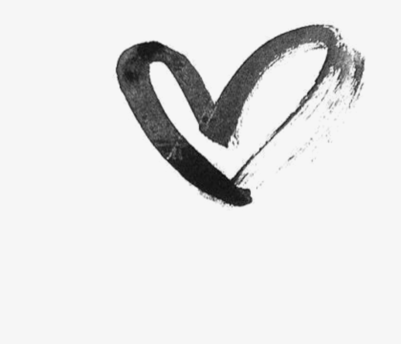 Heart Hearts Drawing Black Tumblr Draw Png Black Ribbon - Heart - Free