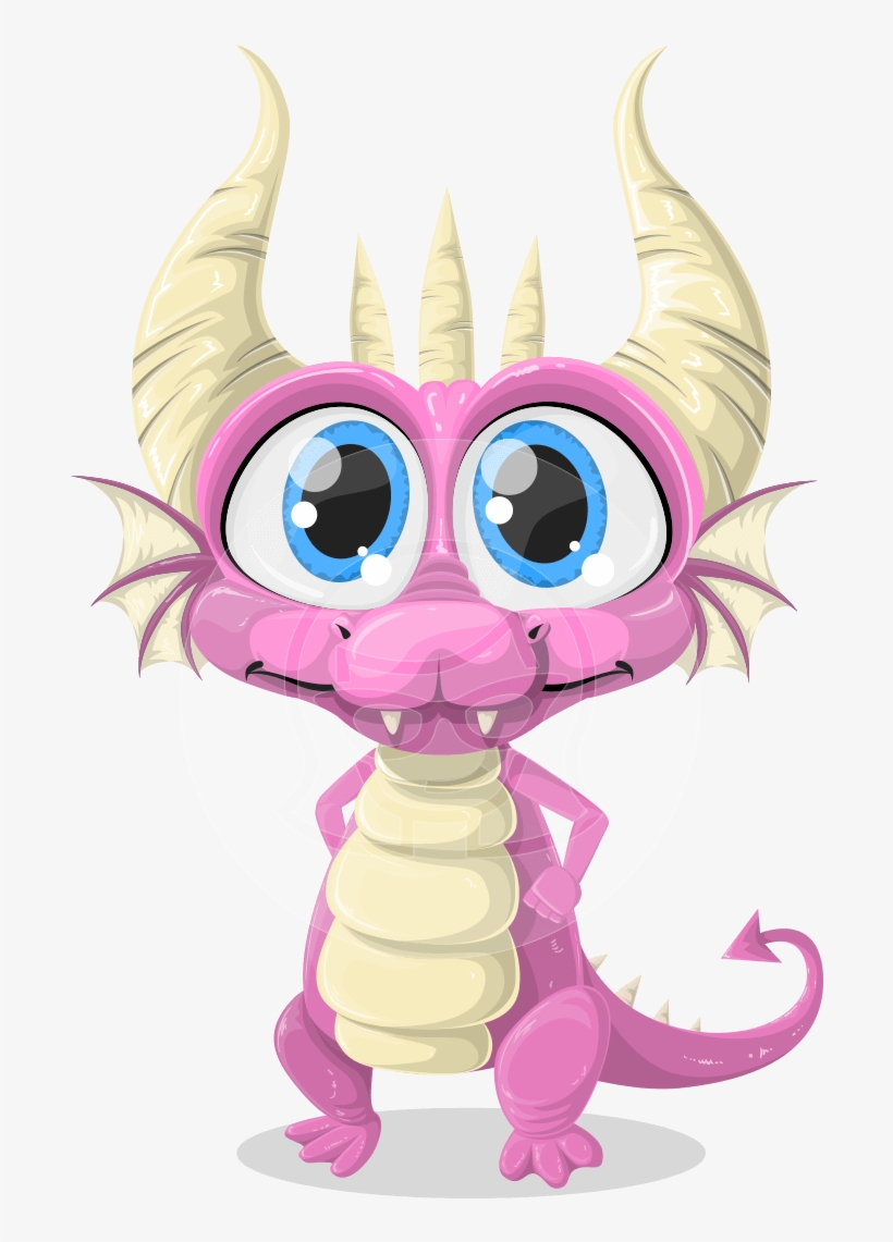 Drawn Horns Little Devil - Dragon With Big Eyes, transparent png #309285