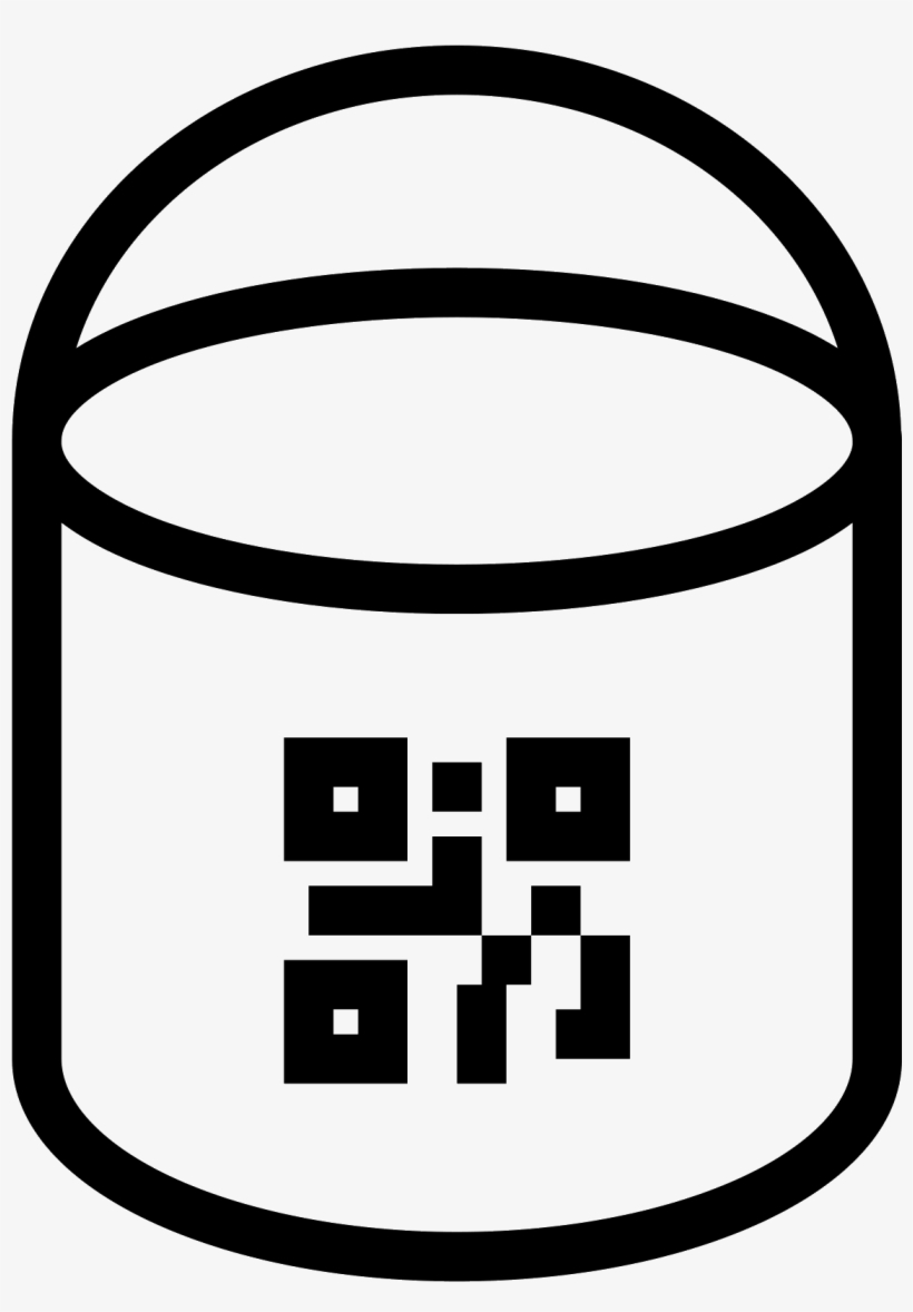 Paint Bucket With Qr Icon - Black And White Paint Bucket Clipart, transparent png #309404