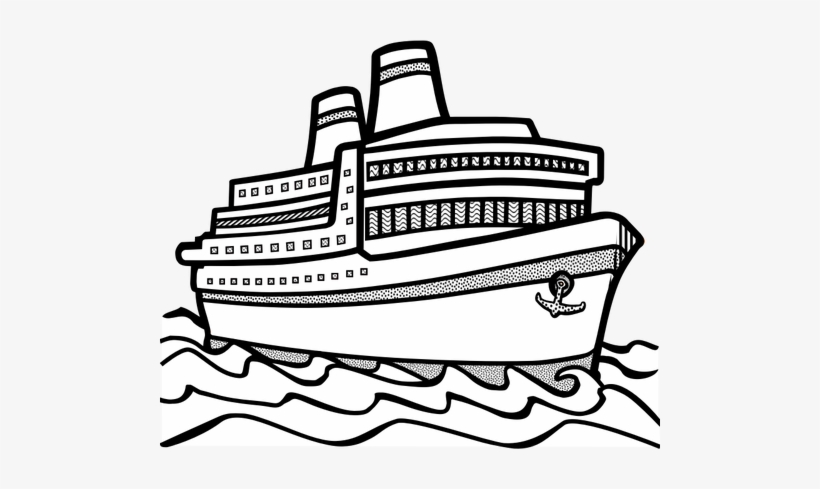 Cruise Clipart Simple Ship - Ship Line Art, transparent png #309621