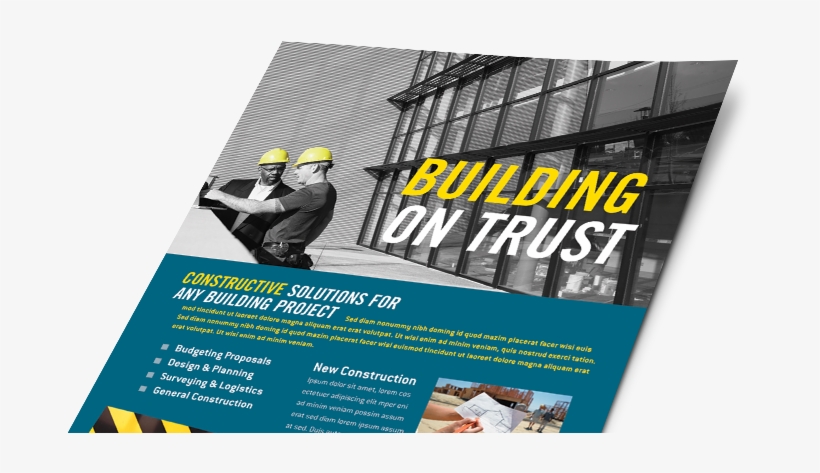 Construction Marketing Materials, Construction Graphic - Construction Company Marketing Brochure, transparent png #3001114