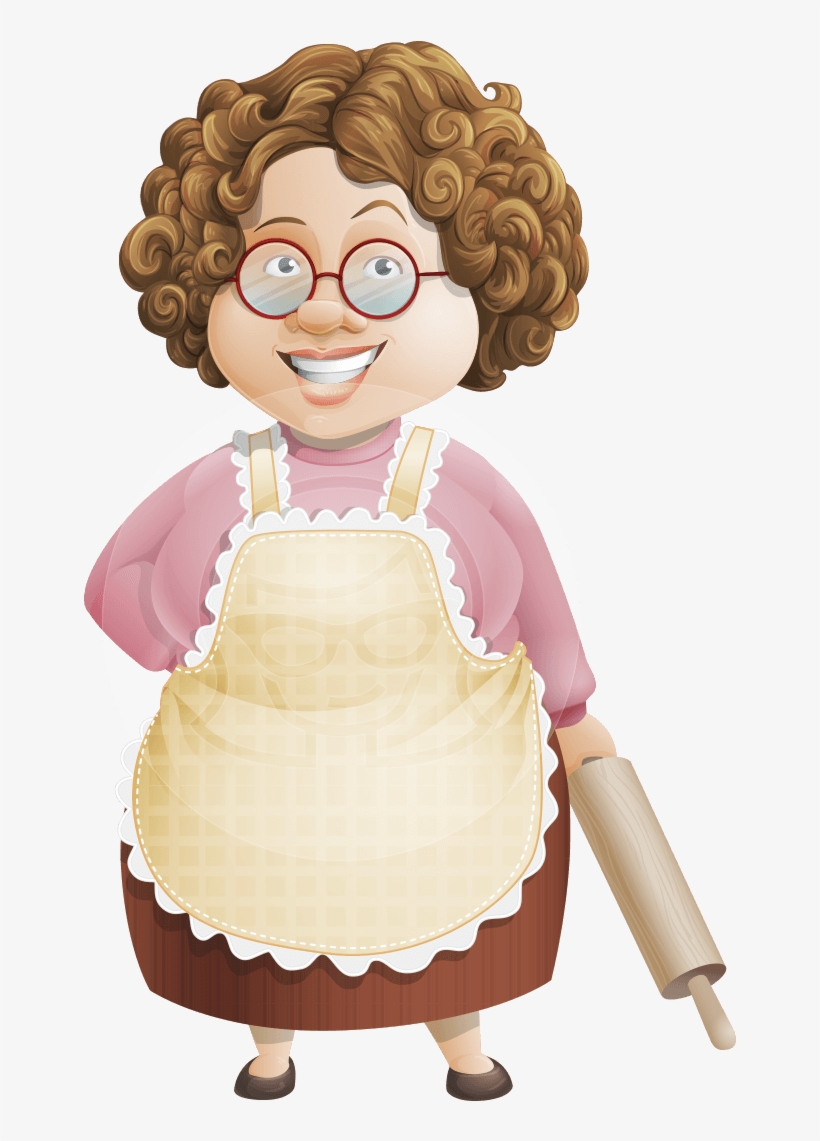 Granny Five-course Meal - Cartoon Granny With Wine, transparent png #3001117