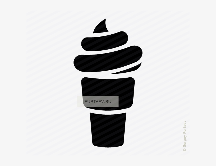 Vector Icon Of Ice Cream In Waffle Cone - Royalty-free, transparent png #3001142