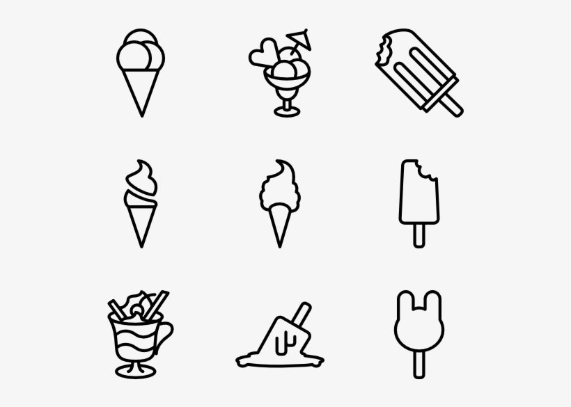 Ice Cream 30 Icons - Ice Cream Design Png, transparent png #3001280