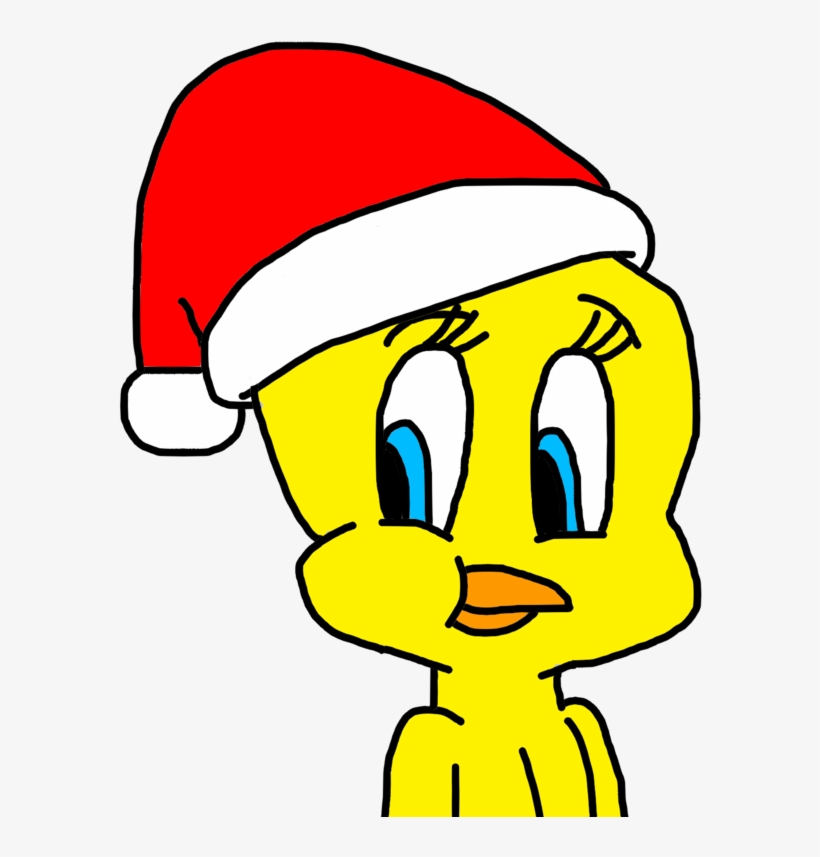Free Download Tweety Bird With Santa Hat Clipart Tweety - Drawing, transparent png #3002794