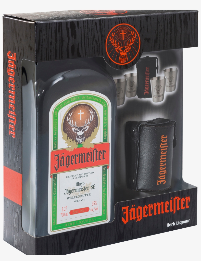 Jägermeister Liqueur & Shot Glass Gift Pack - Jägermeister Flasche 0 1, transparent png #3003276