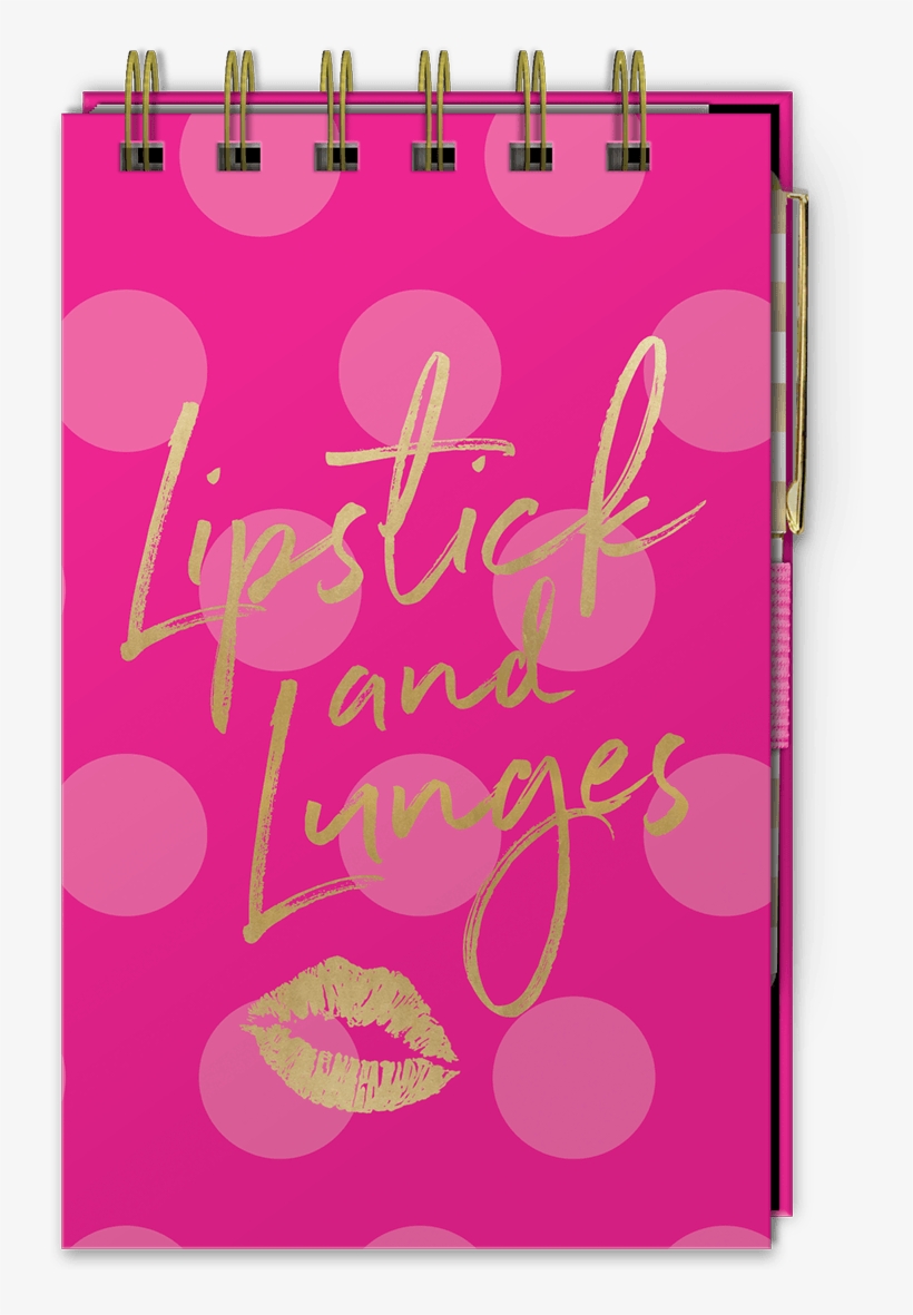 Lipstick & Lunges Spiral Notepad With Pen - Notebook, transparent png #3003310