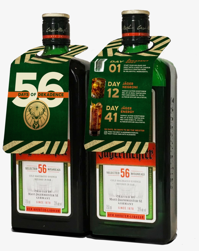 Bottle Hangers Give Consumers A Taste Of Our Story - Jägermeister 1l 35% Likör, transparent png #3003469