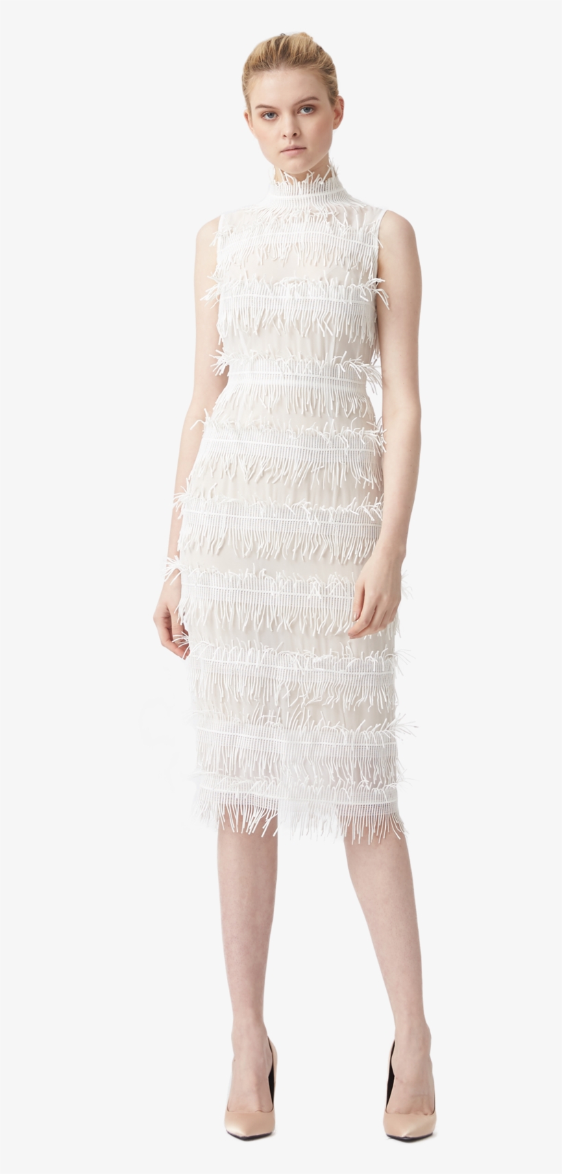 Aijek Rain Lace Trim High Neck Dress - Cocktail Dress, transparent png #3004295