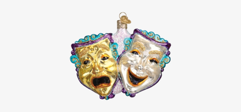 Comedy And Tragedy Ornament - Old World Christmas Comedy And Tragedy Theater Masks, transparent png #3004351