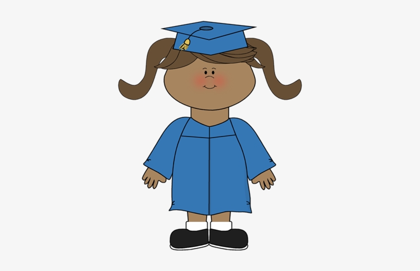 Clip Art Image Girl With Pigtails Wearing A Graduation - Graduate Clip Art, transparent png #3004871